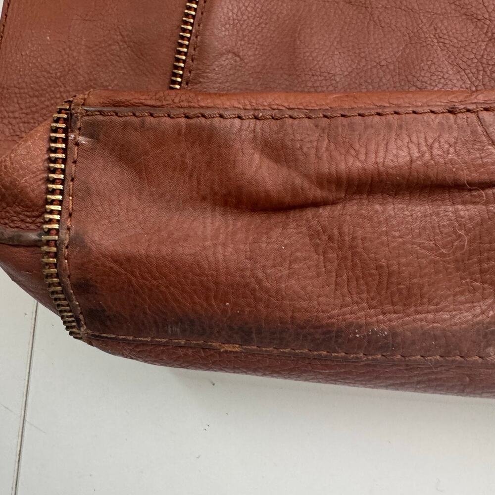 Botkier Brown Leather Tote Bag Pebbled Leather Zipper Detail Snap Soho Read - Picture 9 of 14